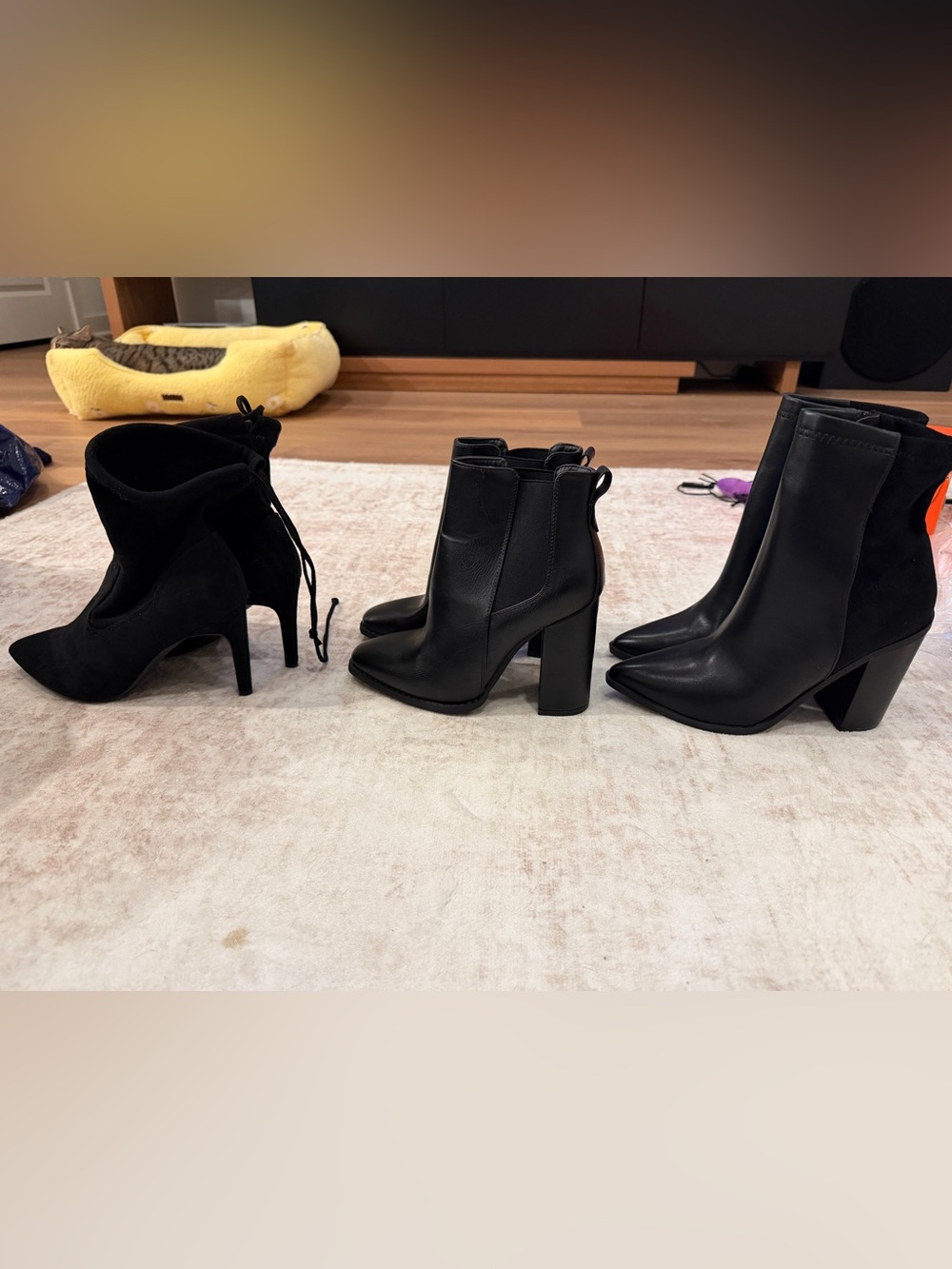 Women's Black Block Heel Ankle Boots